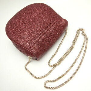Furla Metallic Club Shoulder Crossbody Purple Bag Leather Bordeaux